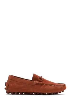 Erkek Kahverengi Süet Deri Loafer