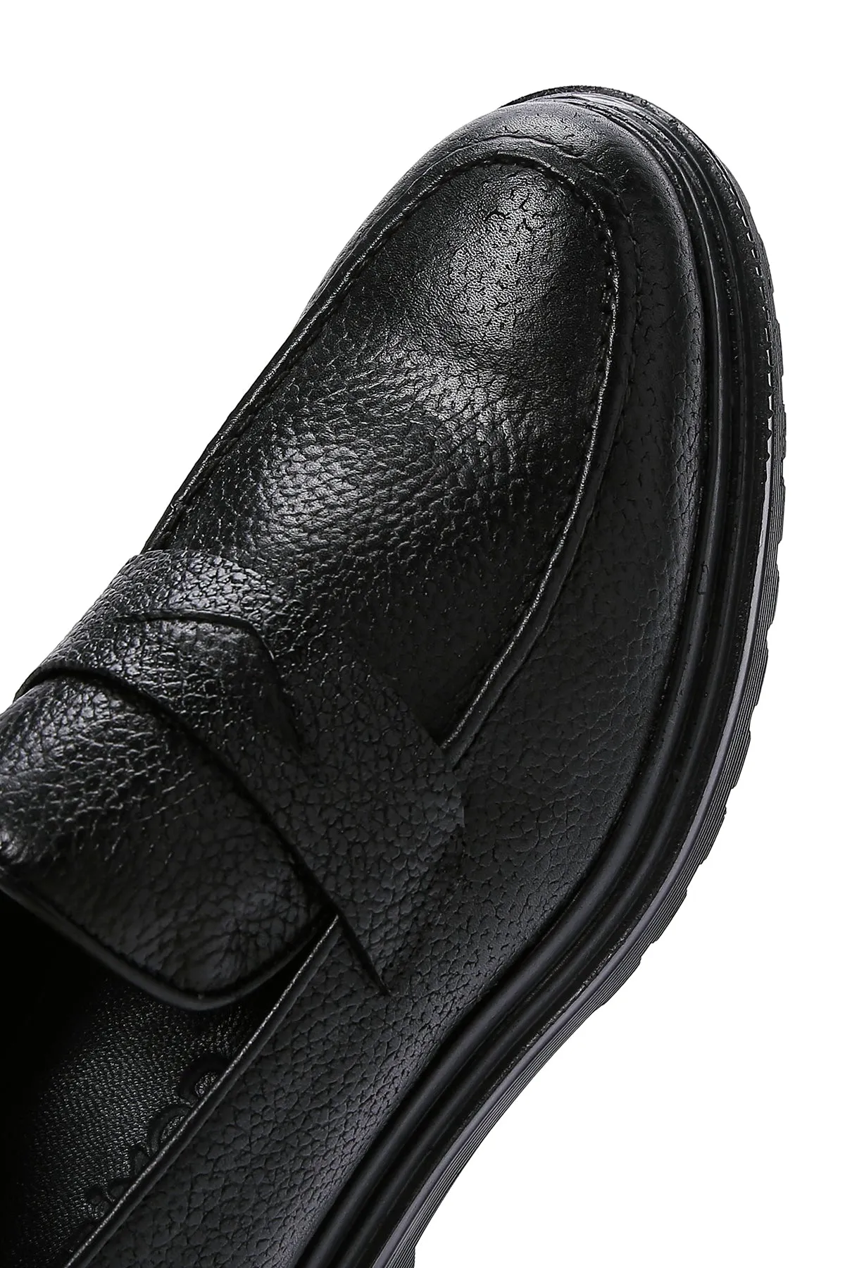 Erkek Siyah Deri Casual Loafer