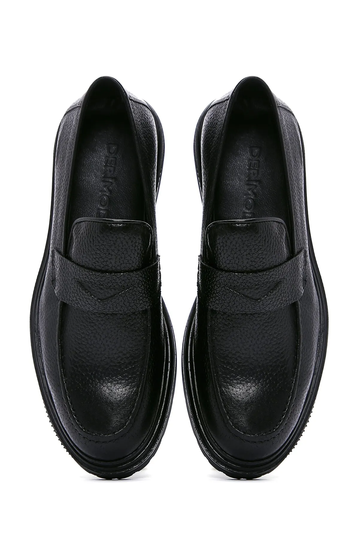 Erkek Siyah Deri Casual Loafer
