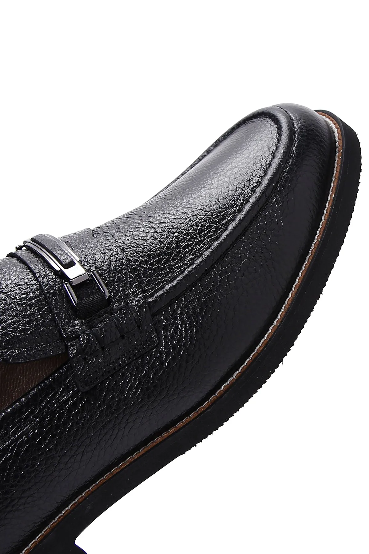 Erkek Siyah Deri Casual Loafer