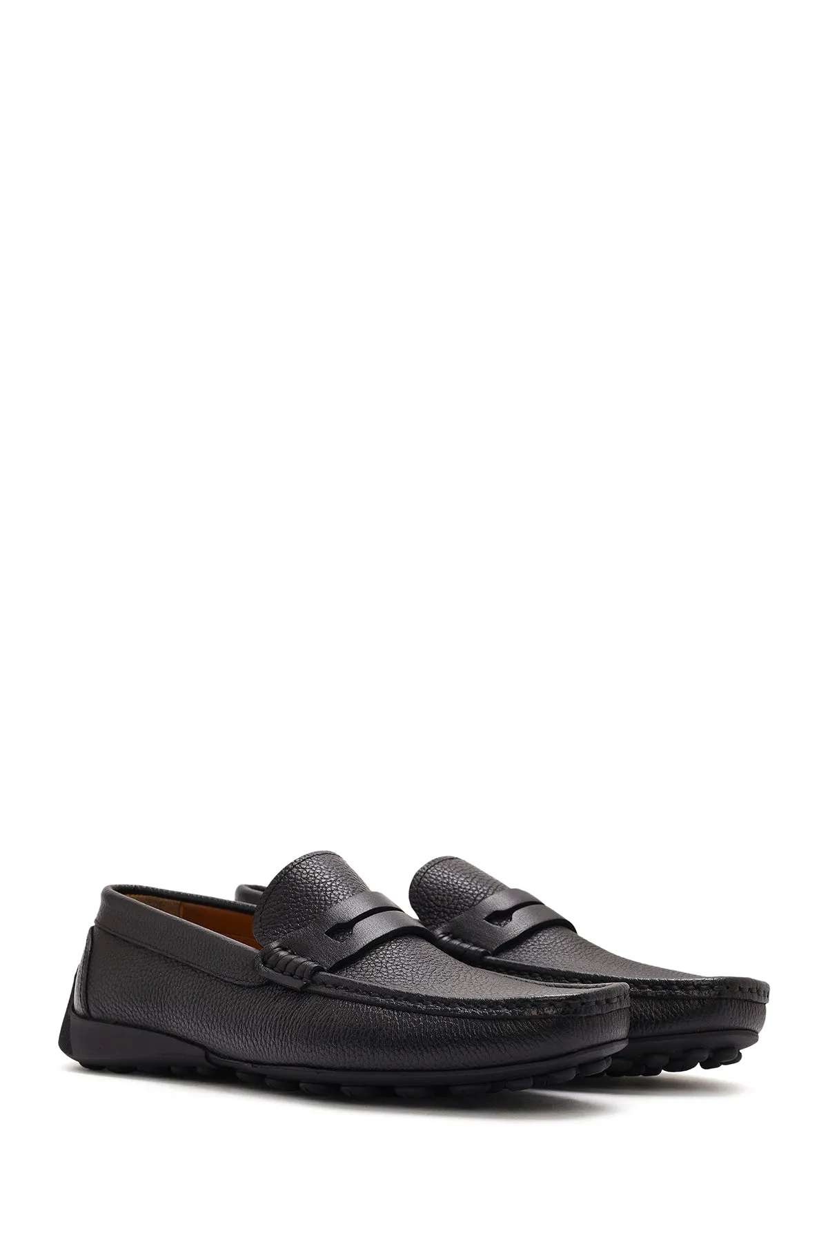 Erkek Siyah Deri Casual Loafer