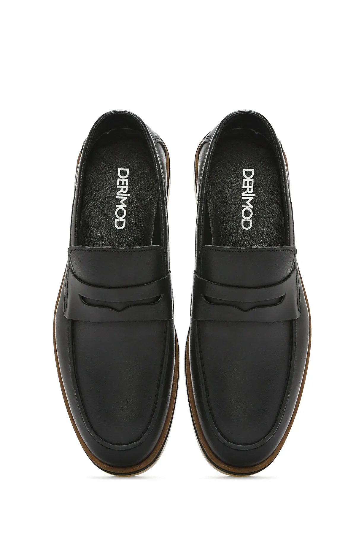 Erkek Siyah Deri Casual Loafer