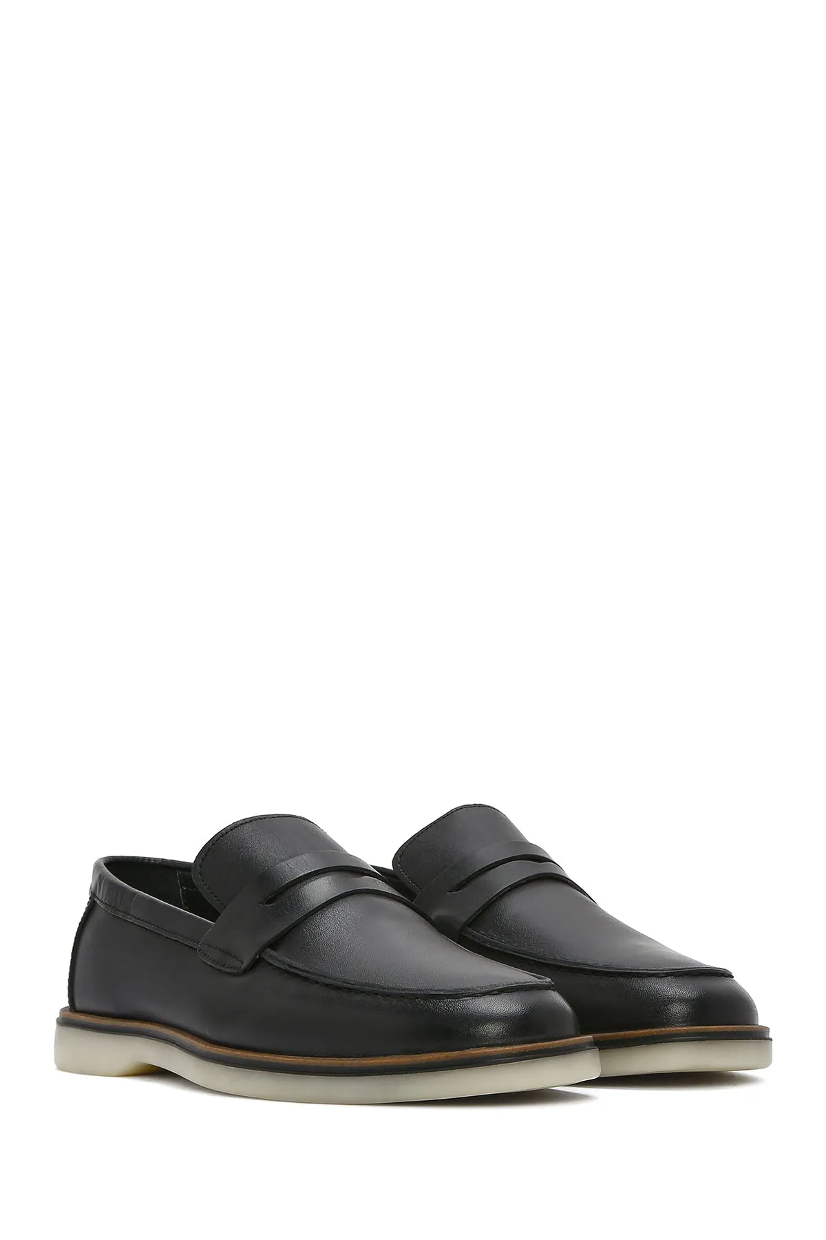 Erkek Siyah Deri Casual Loafer