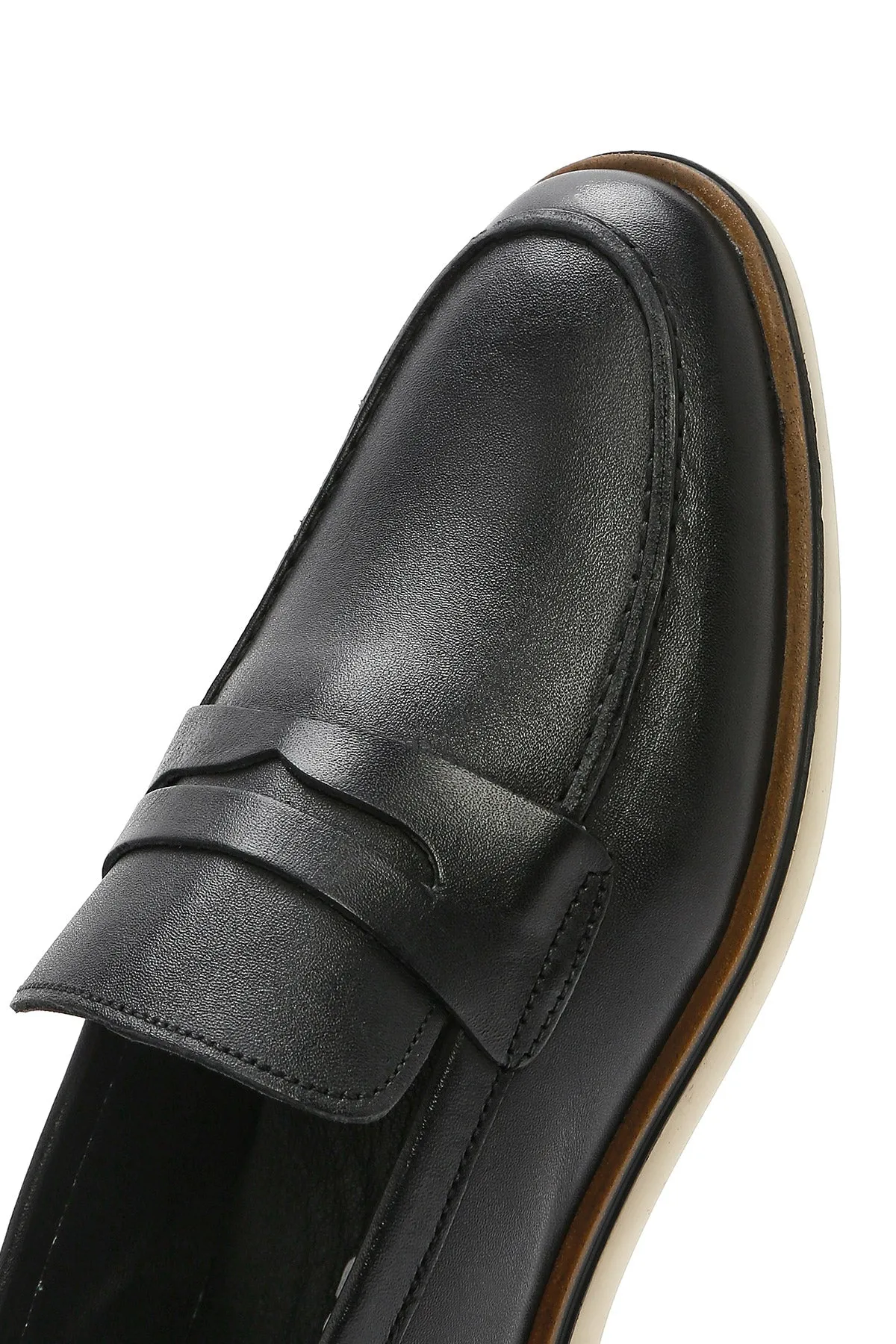 Erkek Siyah Deri Casual Loafer
