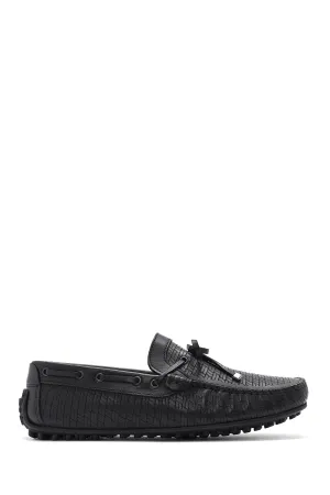 Erkek Siyah Deri Casual Loafer