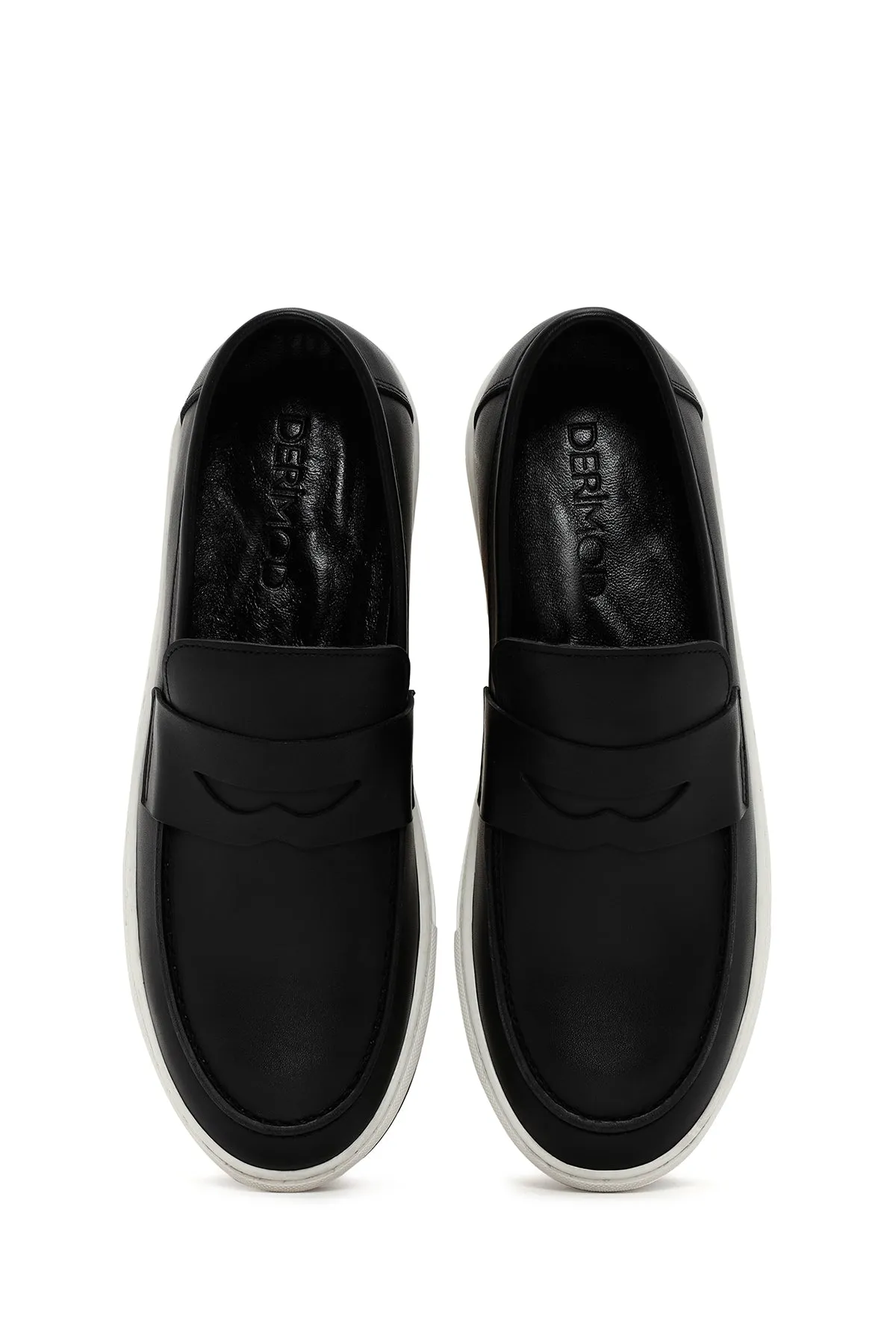 Erkek Siyah Deri Casual Loafer