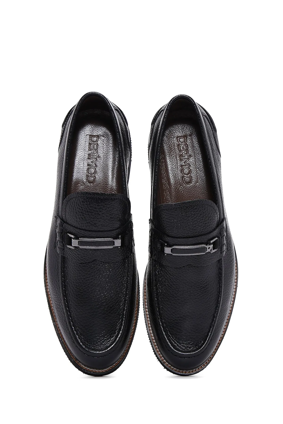 Erkek Siyah Deri Casual Loafer
