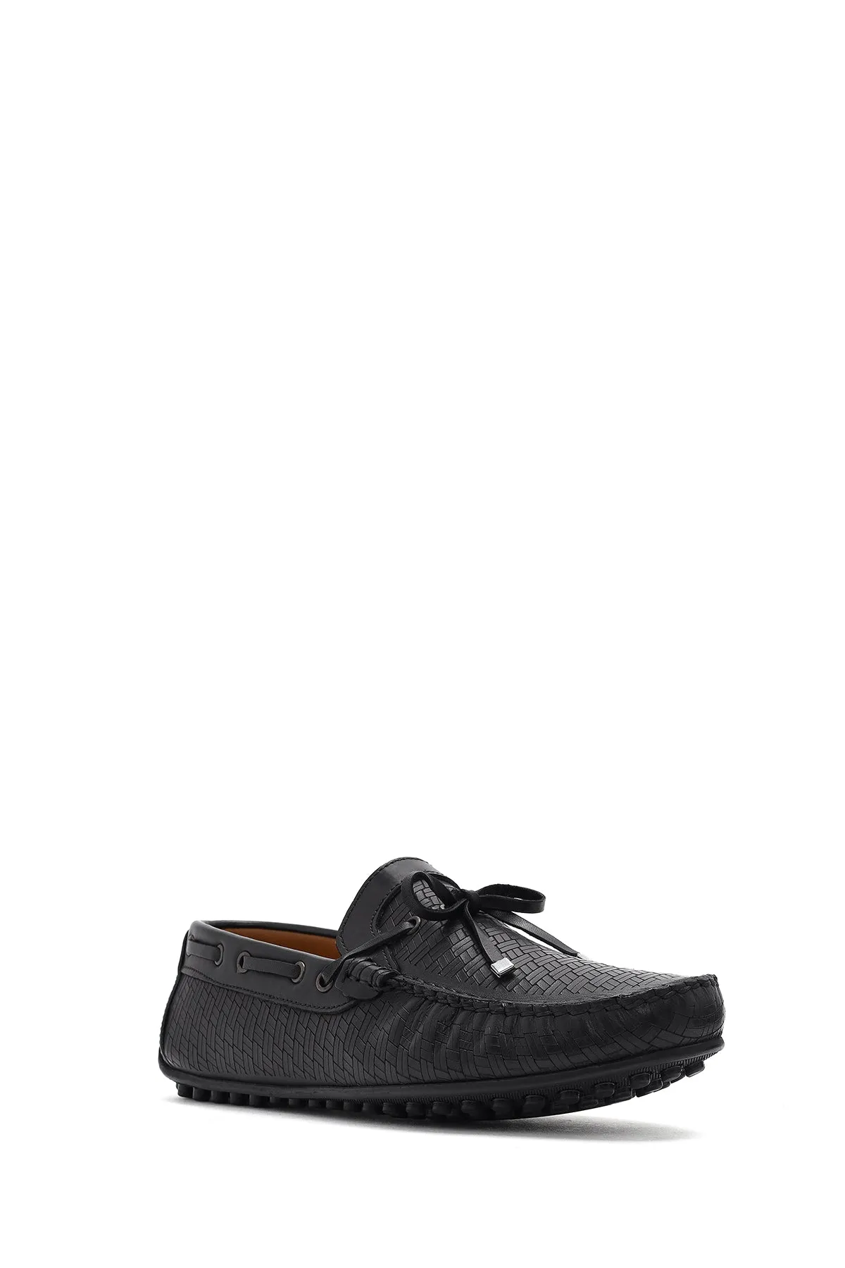 Erkek Siyah Deri Casual Loafer