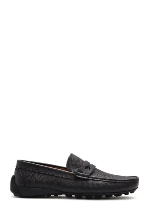 Erkek Siyah Deri Casual Loafer
