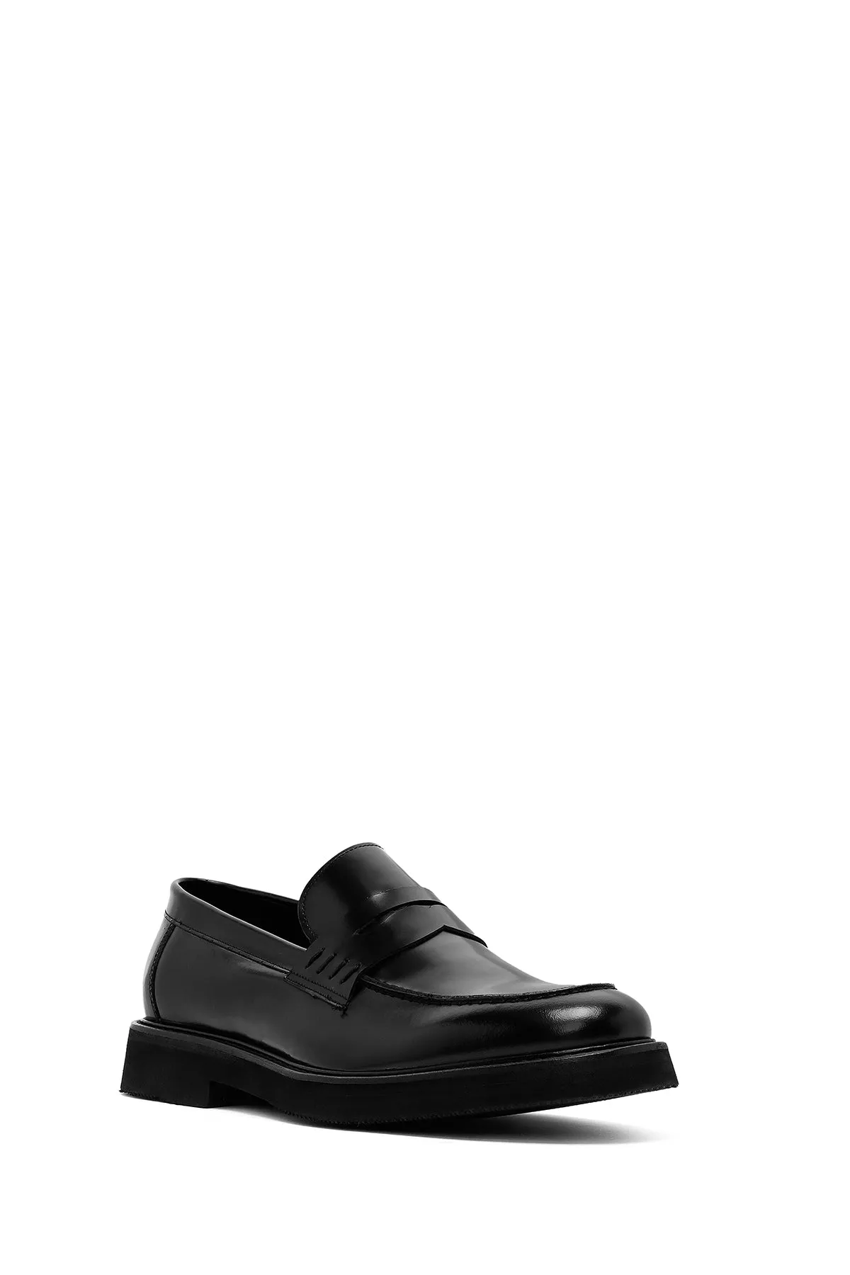 Erkek Siyah Deri Klasik Loafer