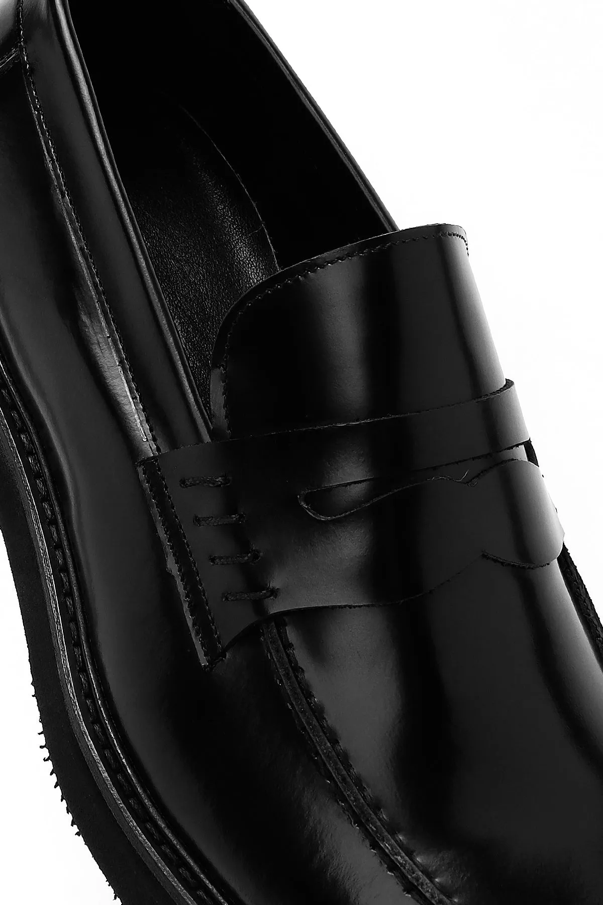 Erkek Siyah Deri Klasik Loafer
