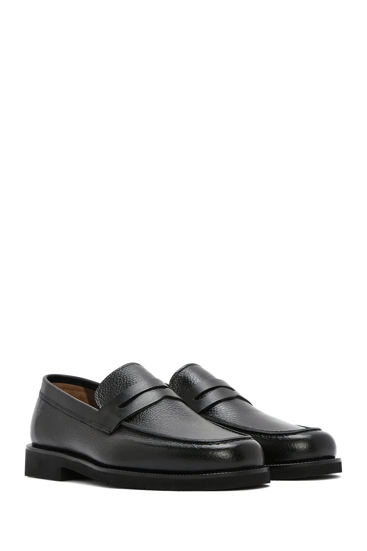 Erkek Siyah Deri Klasik Loafer