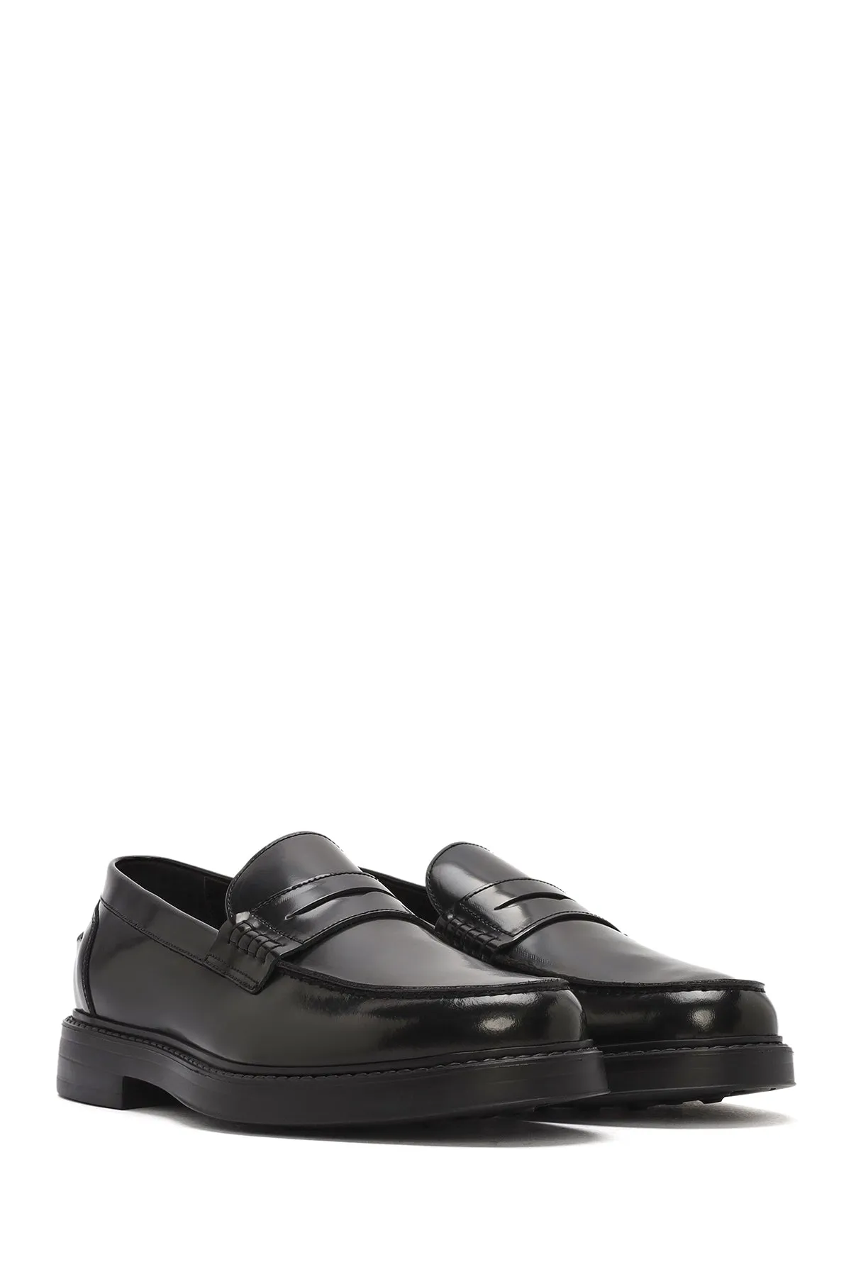 Erkek Siyah Deri Klasik Loafer