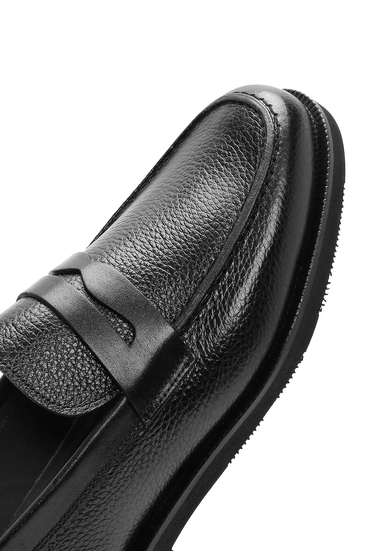 Erkek Siyah Deri Klasik Loafer