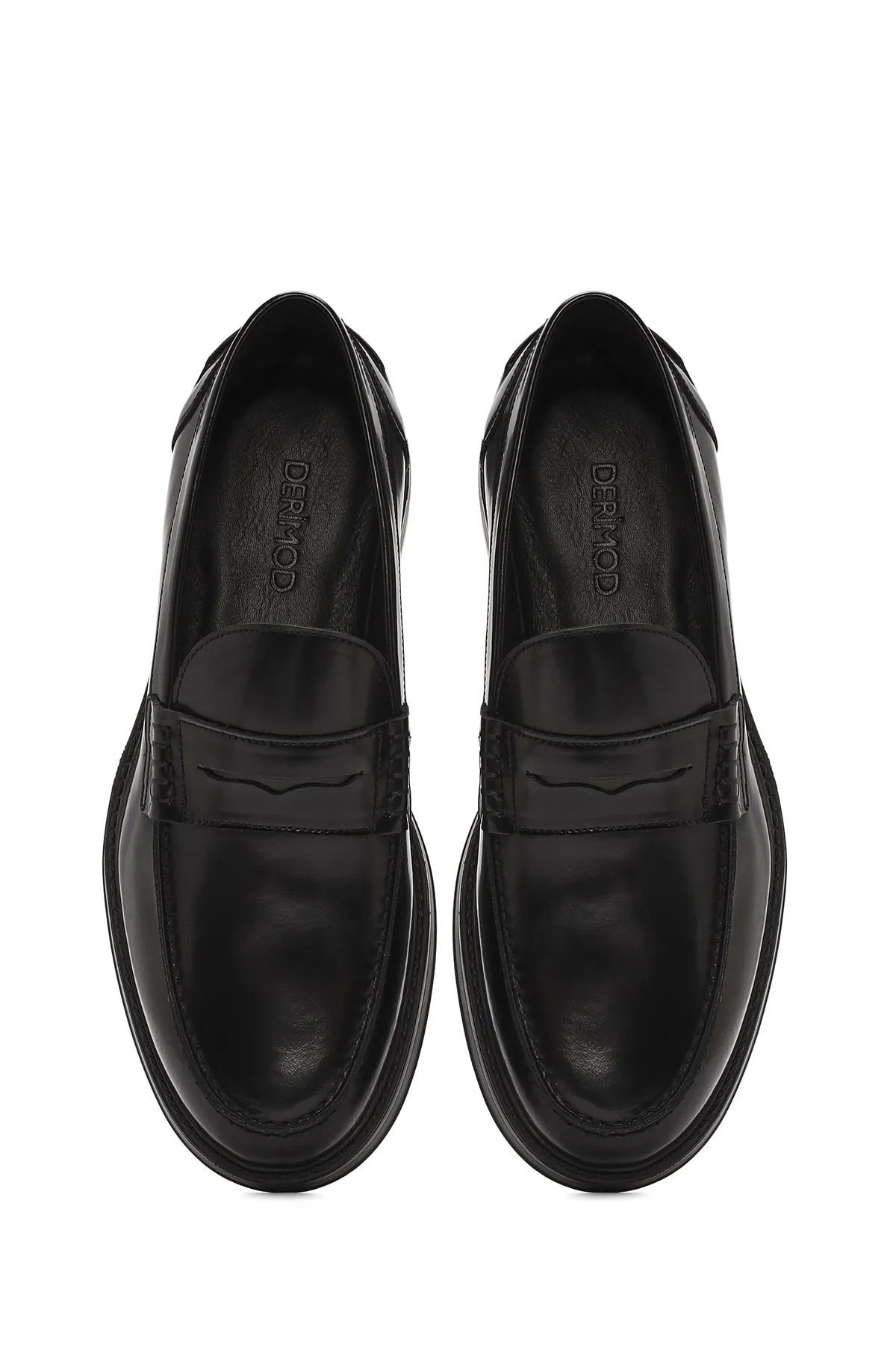 Erkek Siyah Deri Klasik Loafer