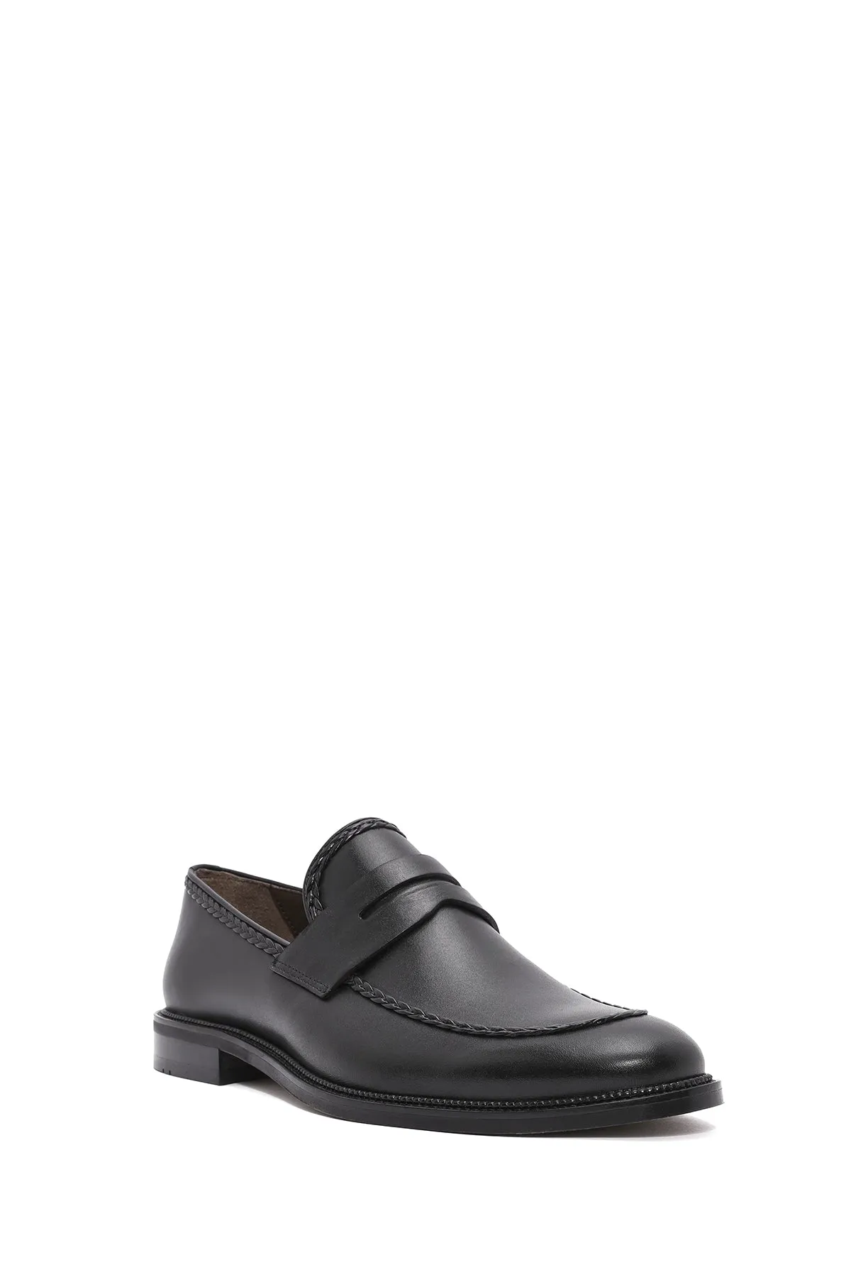 Erkek Siyah Deri Klasik Loafer