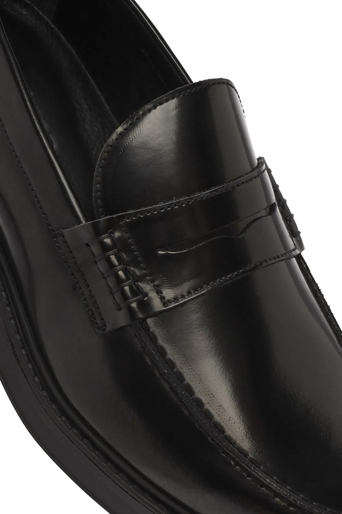 Erkek Siyah Deri Klasik Loafer