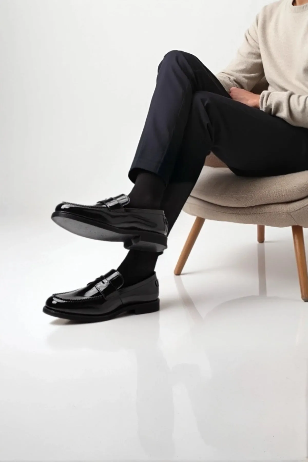 Erkek Siyah Deri Klasik Loafer