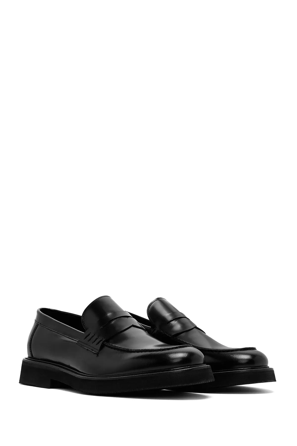 Erkek Siyah Deri Klasik Loafer