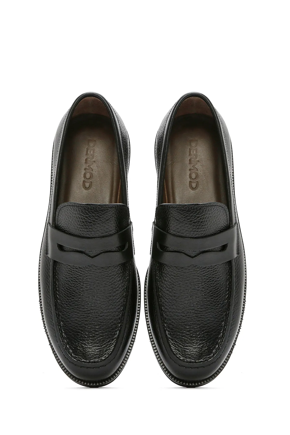 Erkek Siyah Deri Klasik Loafer