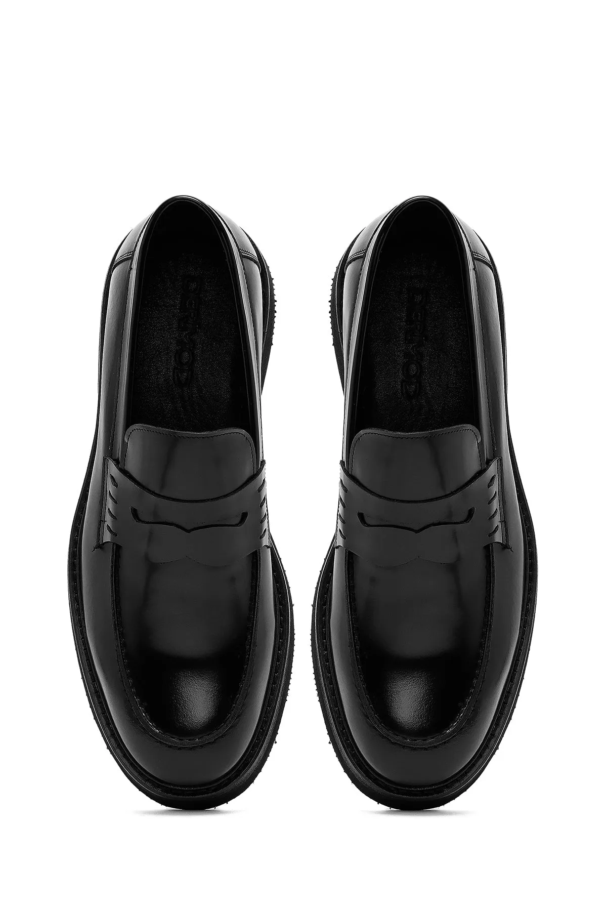 Erkek Siyah Deri Klasik Loafer