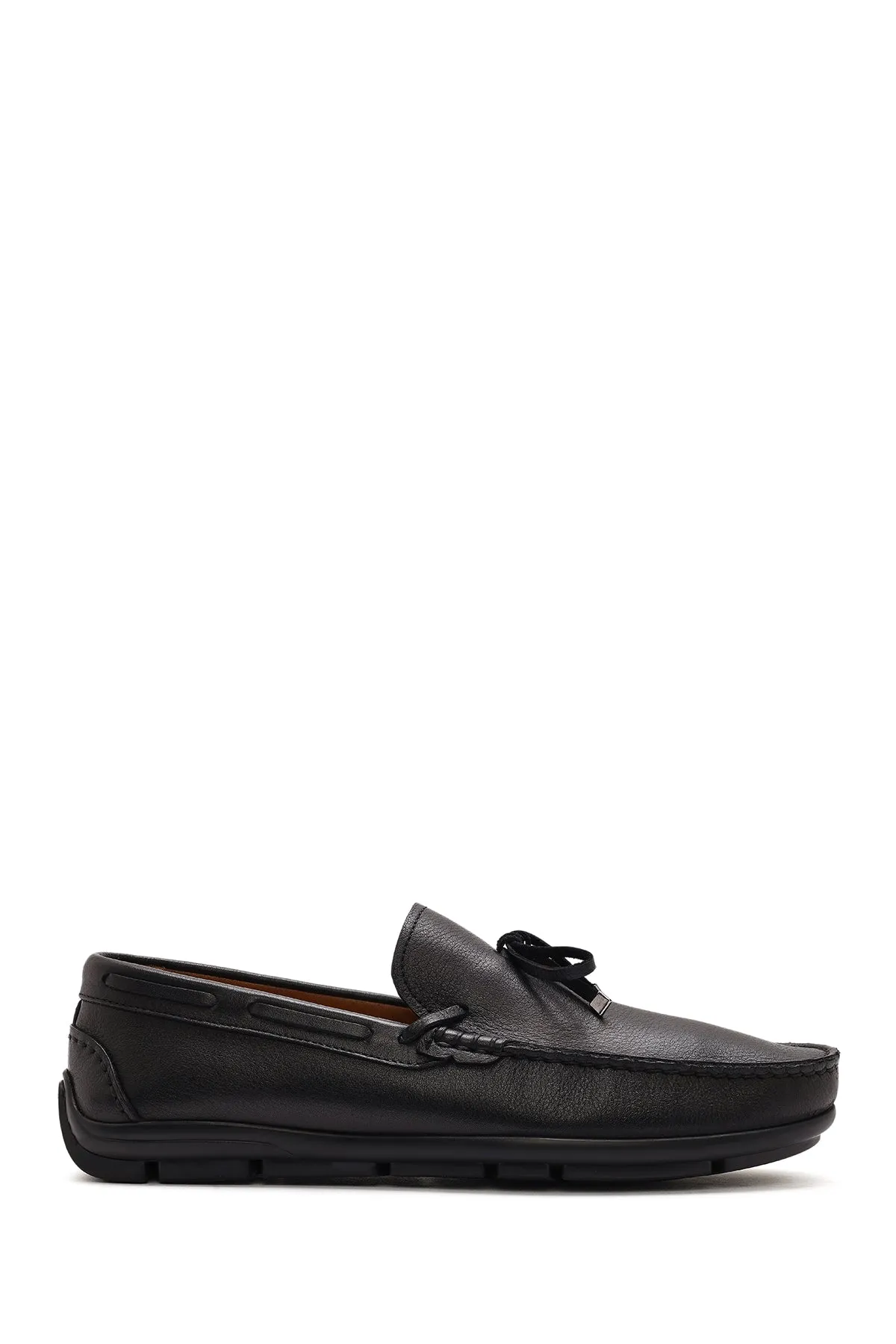 Erkek Siyah Püsküllü Deri Loafer