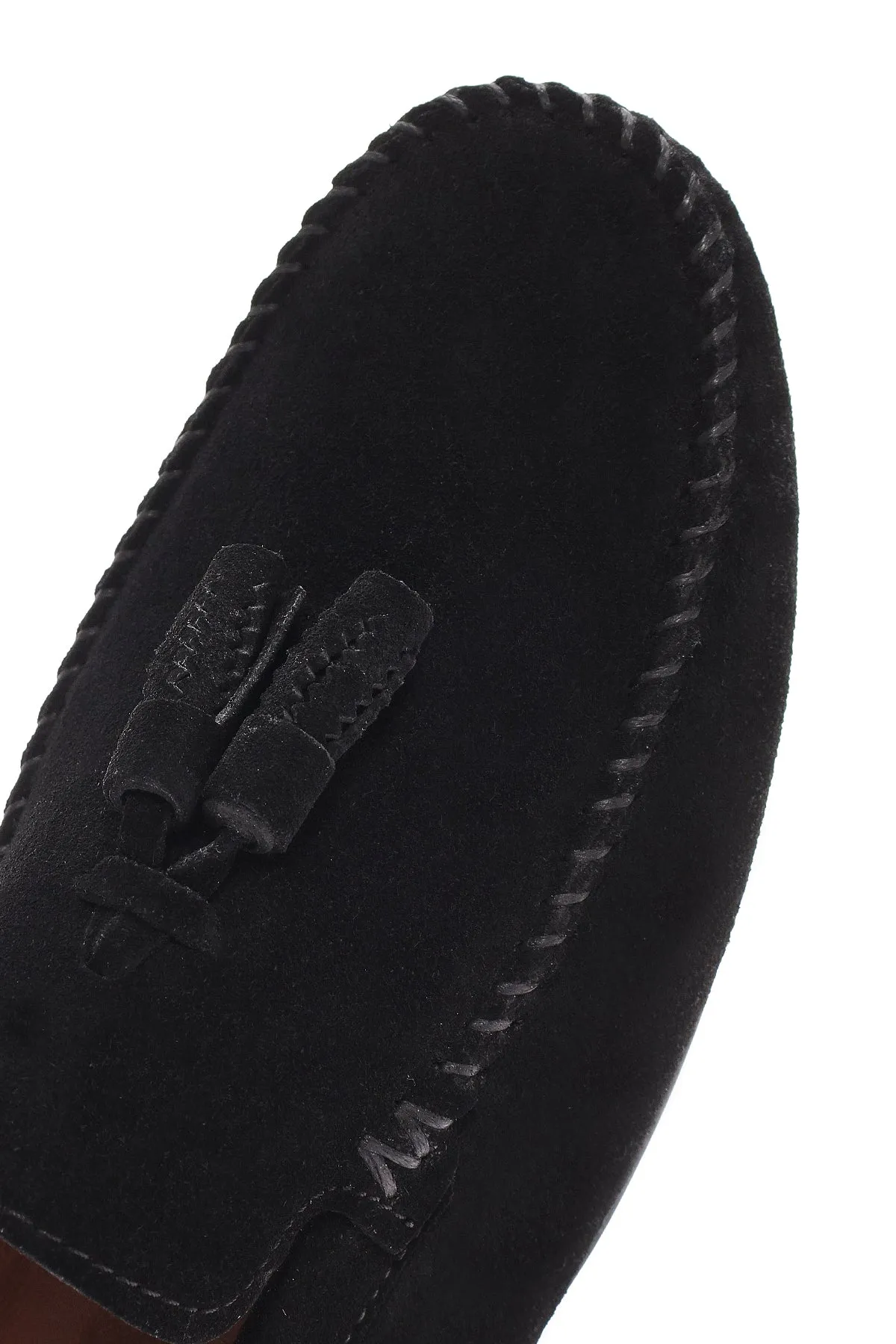 Erkek Siyah Püsküllü Süet Deri Loafer