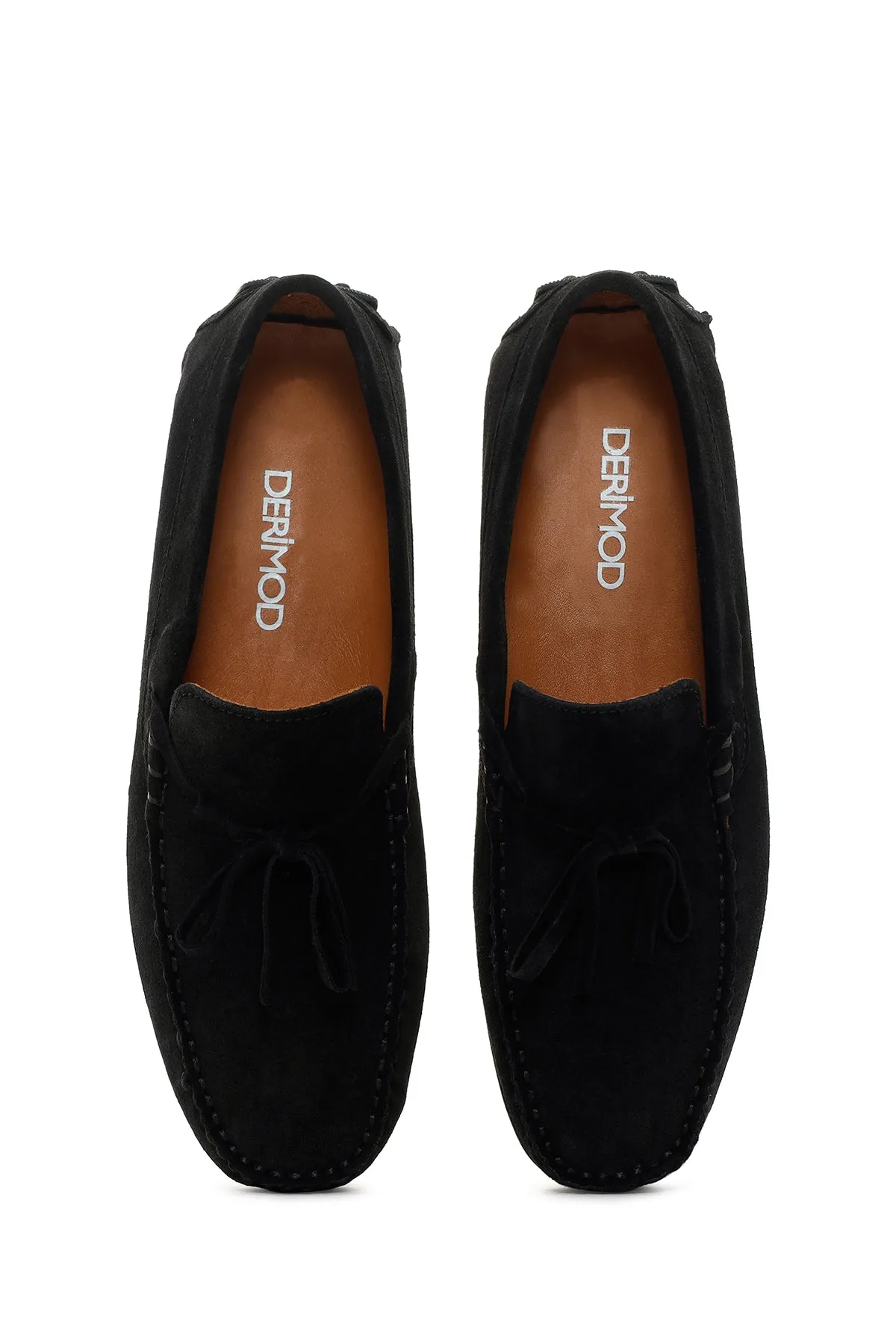 Erkek Siyah Süet Deri Casual Loafer