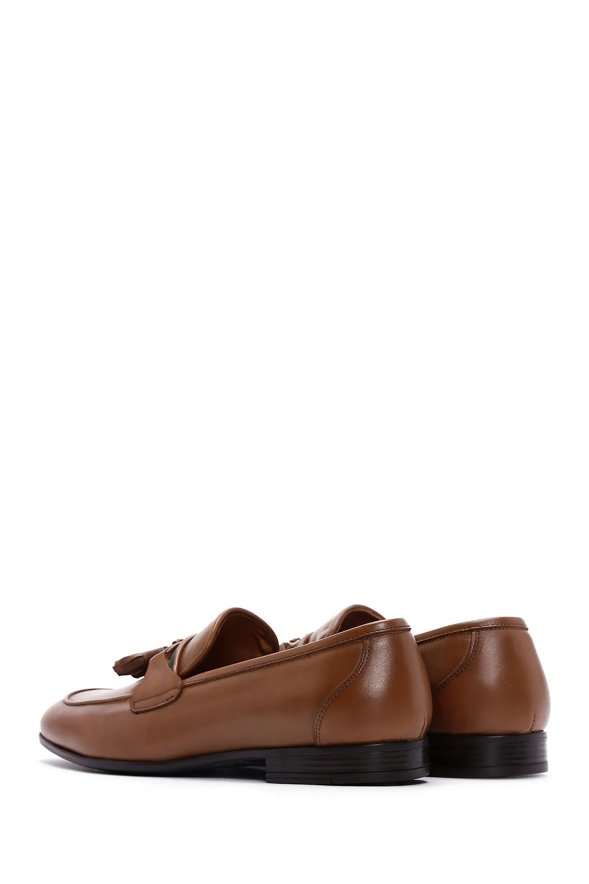Erkek Taba Deri Püsküllü Klasik Loafer