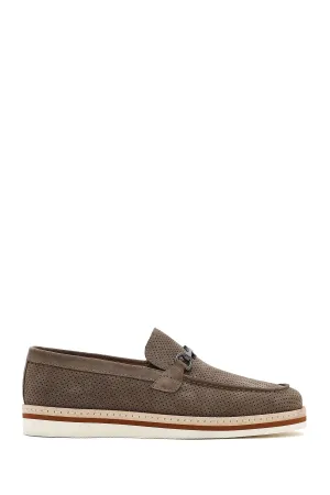 Erkek Vizon Süet Deri Casual Loafer