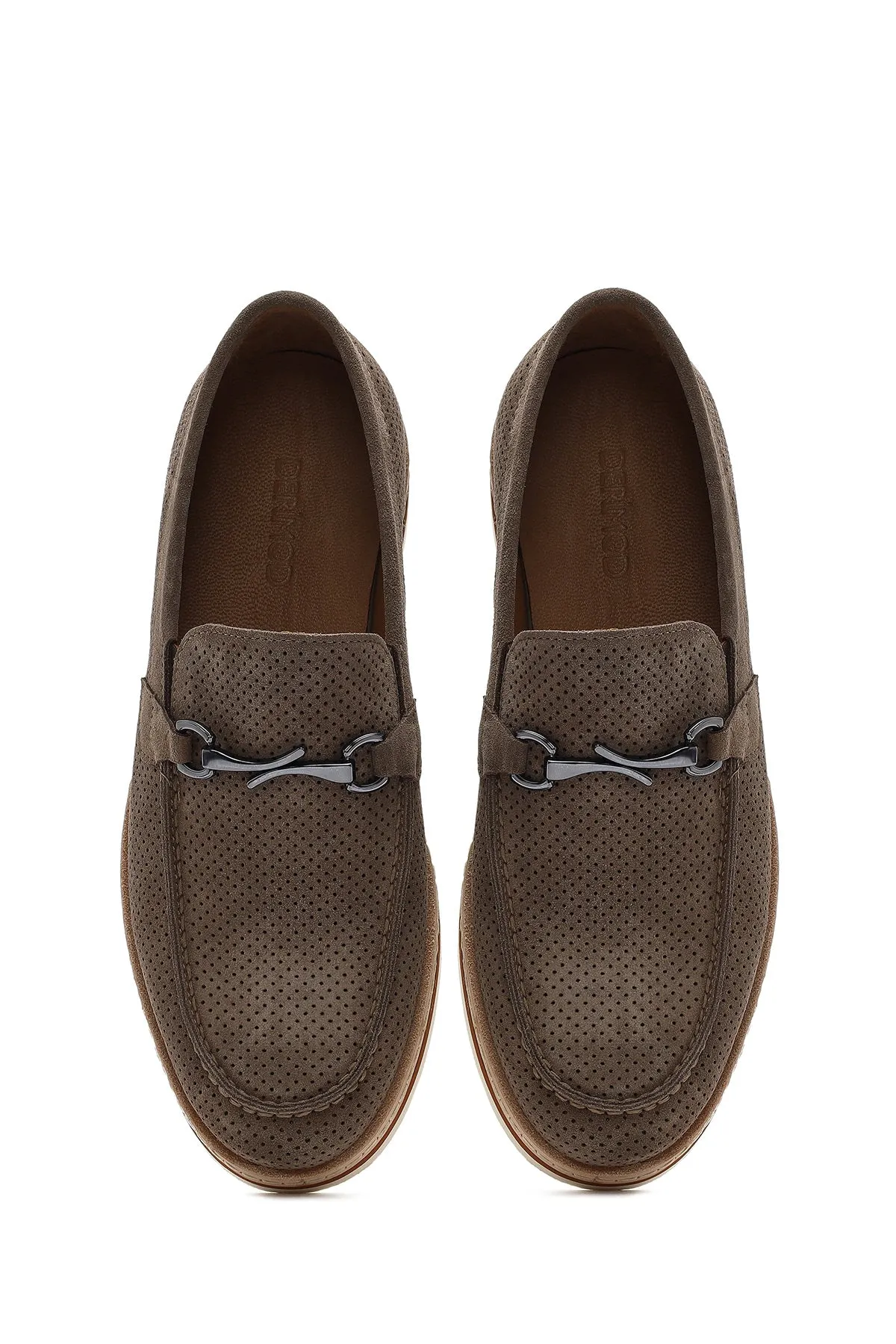 Erkek Vizon Süet Deri Casual Loafer
