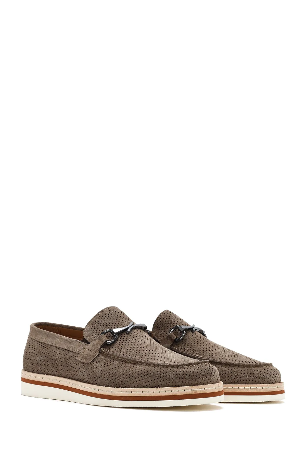 Erkek Vizon Süet Deri Casual Loafer