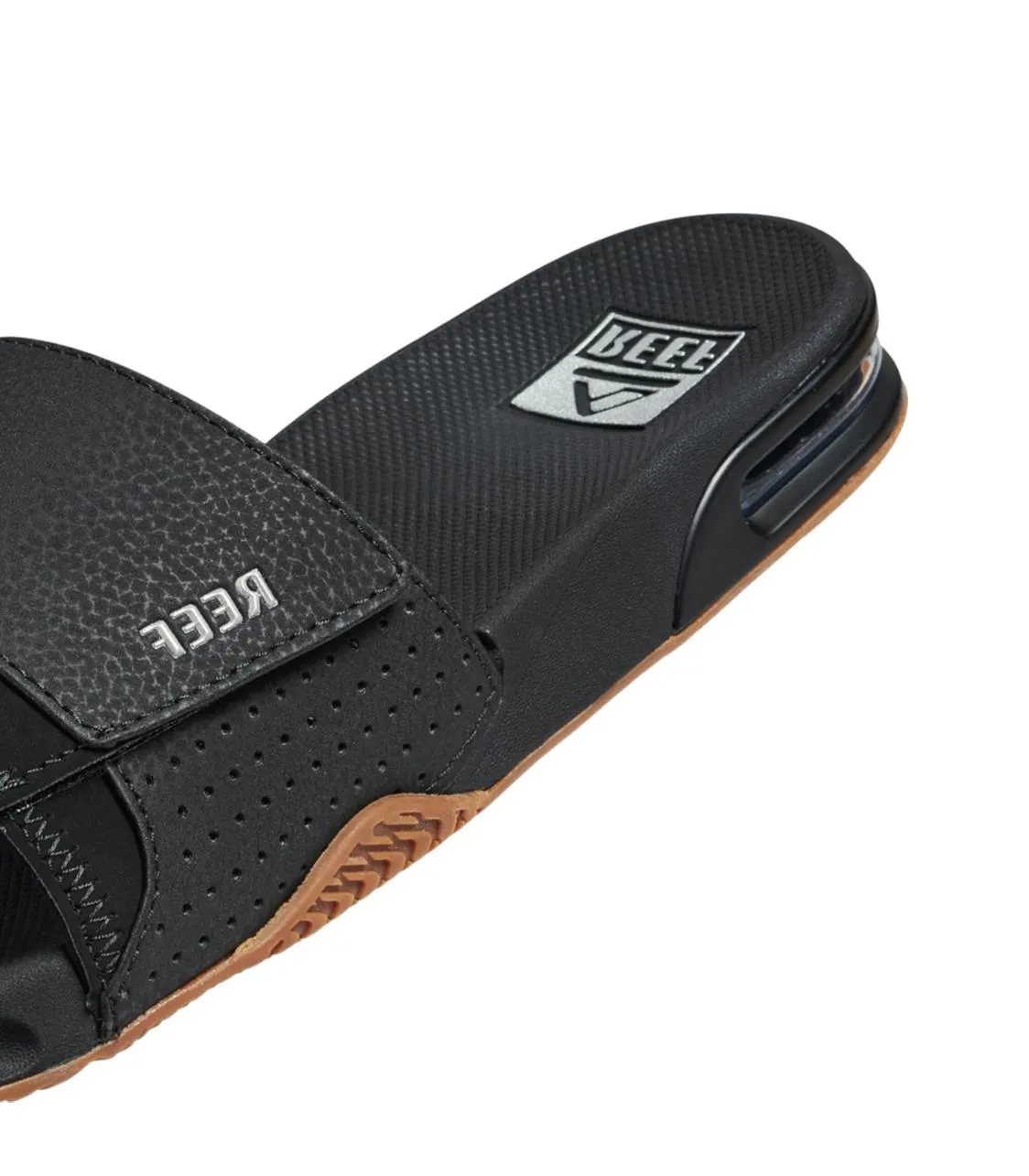 Fanning Slide Sandals Black/Silver