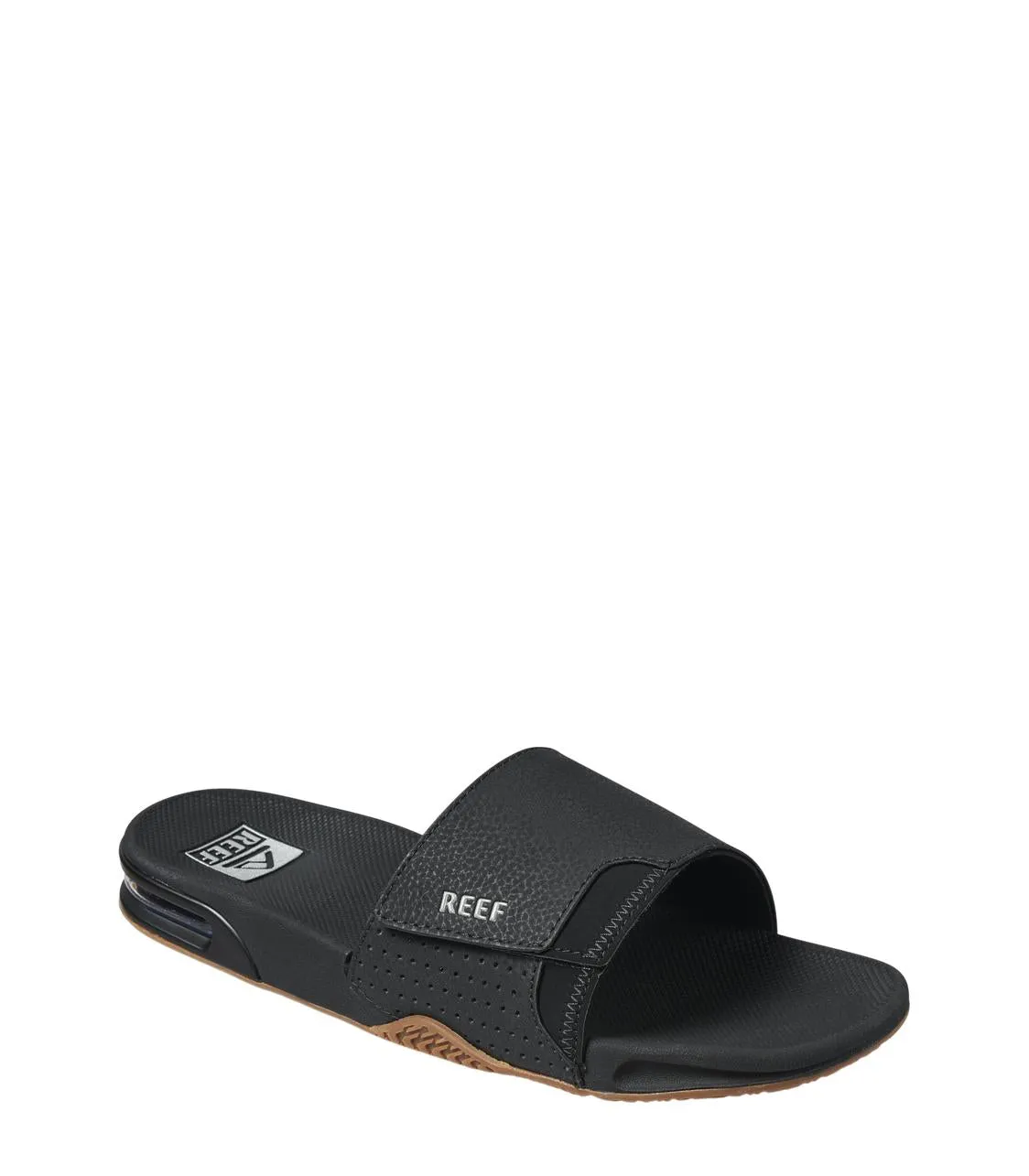 Fanning Slide Sandals Black/Silver