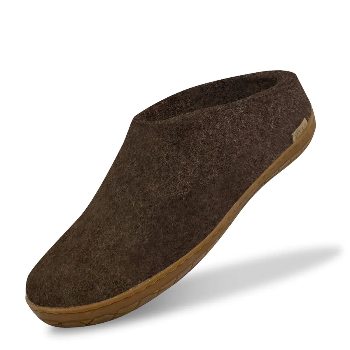Felt Rubber Sole Mule - Brown