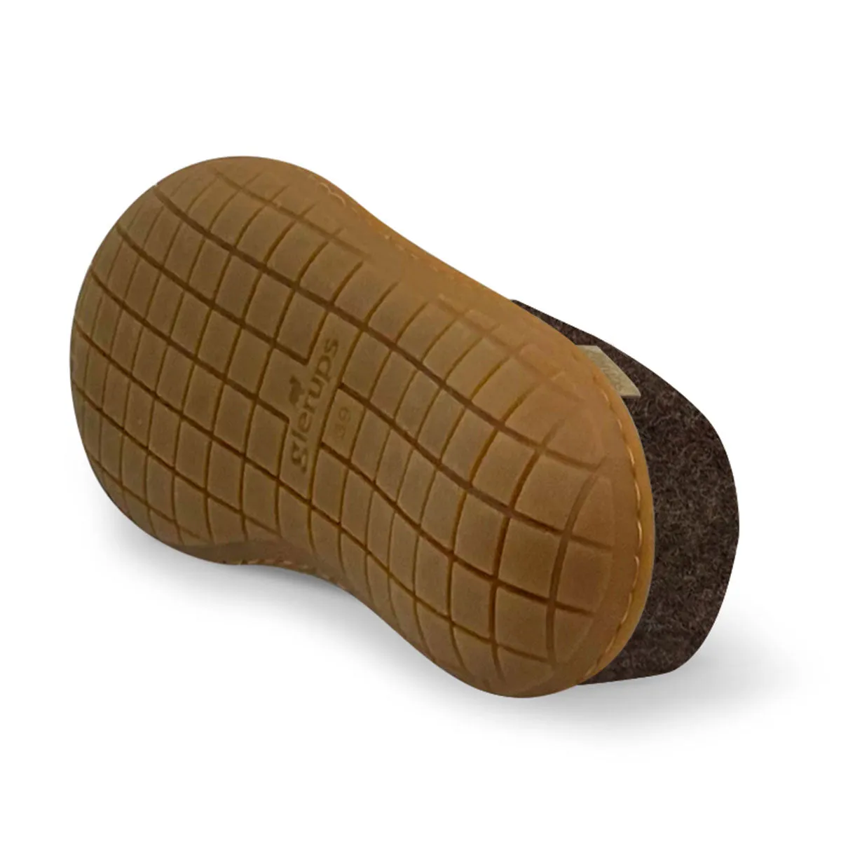 Felt Rubber Sole Mule - Brown