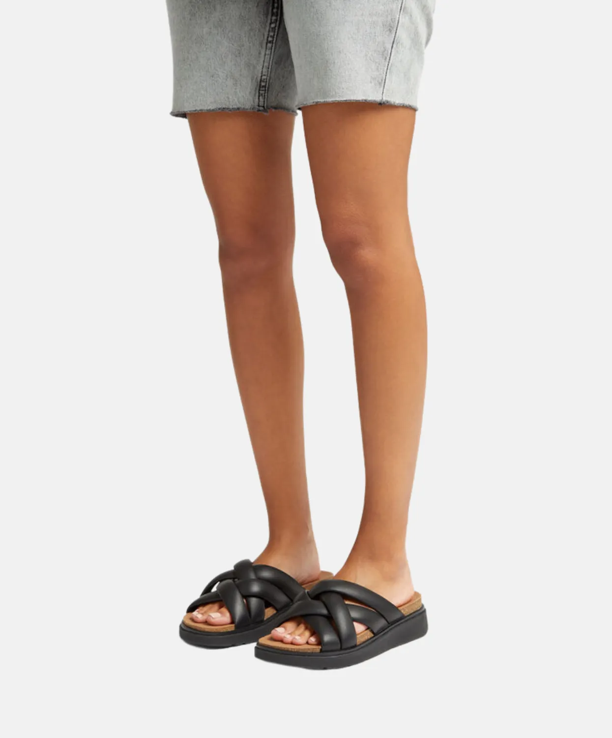 FitFlop Gen FF Padded Strap Leather Slide Black