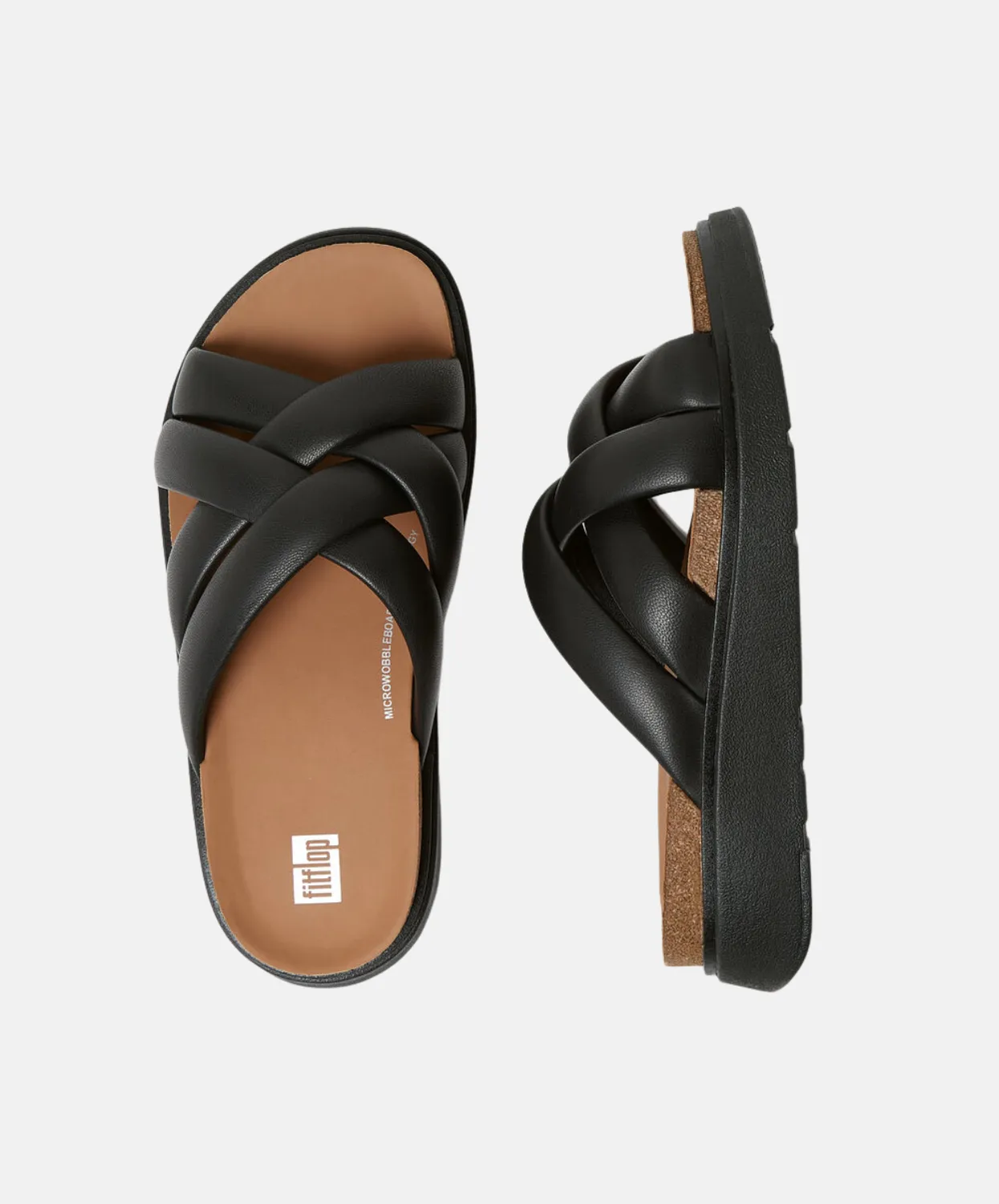 FitFlop Gen FF Padded Strap Leather Slide Black