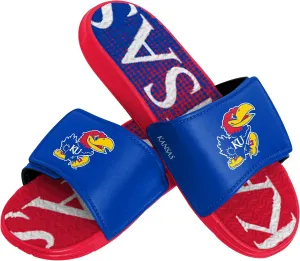 FOCO Kansas Jayhawks NCAA Mens Gradient Wordmark Gel Slide - M