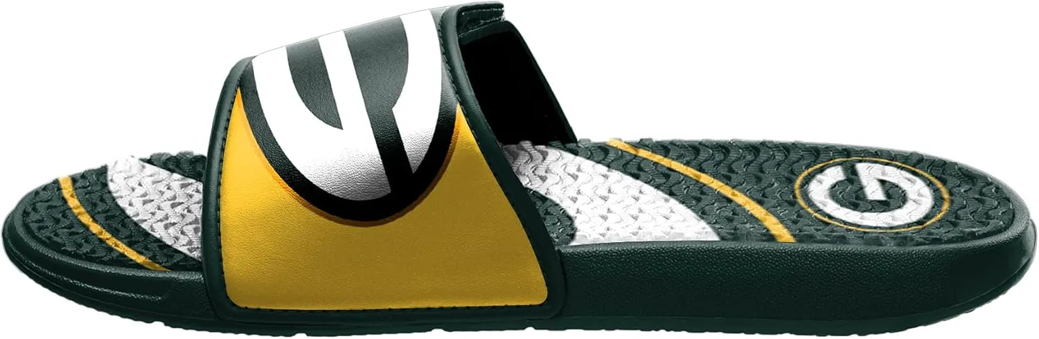 FOCO Men's NFL Team Logo Sport Shower Foam Slide Flip Flop Sandals