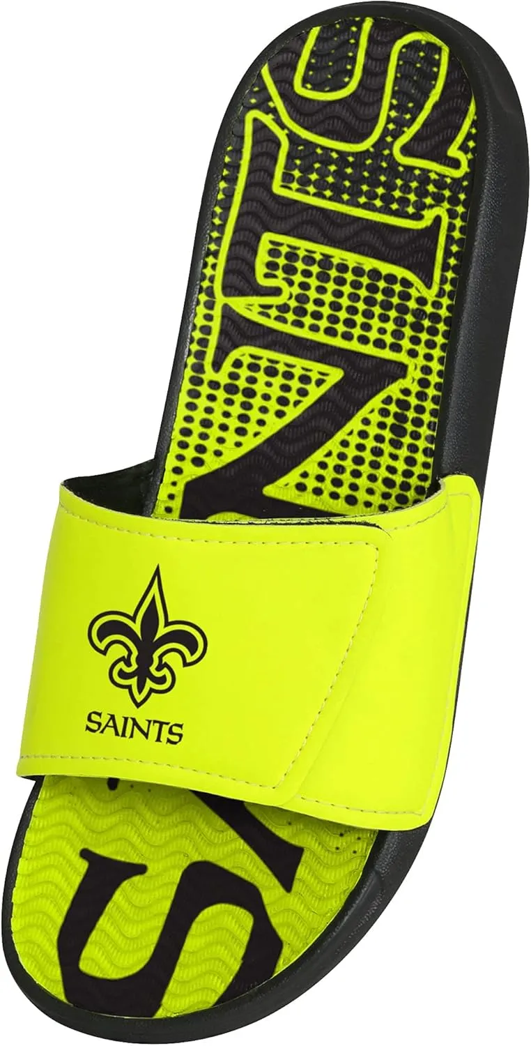FOCO Mens NFL Team Logo Sport Shower Gel Slide Flip Flop Sandals