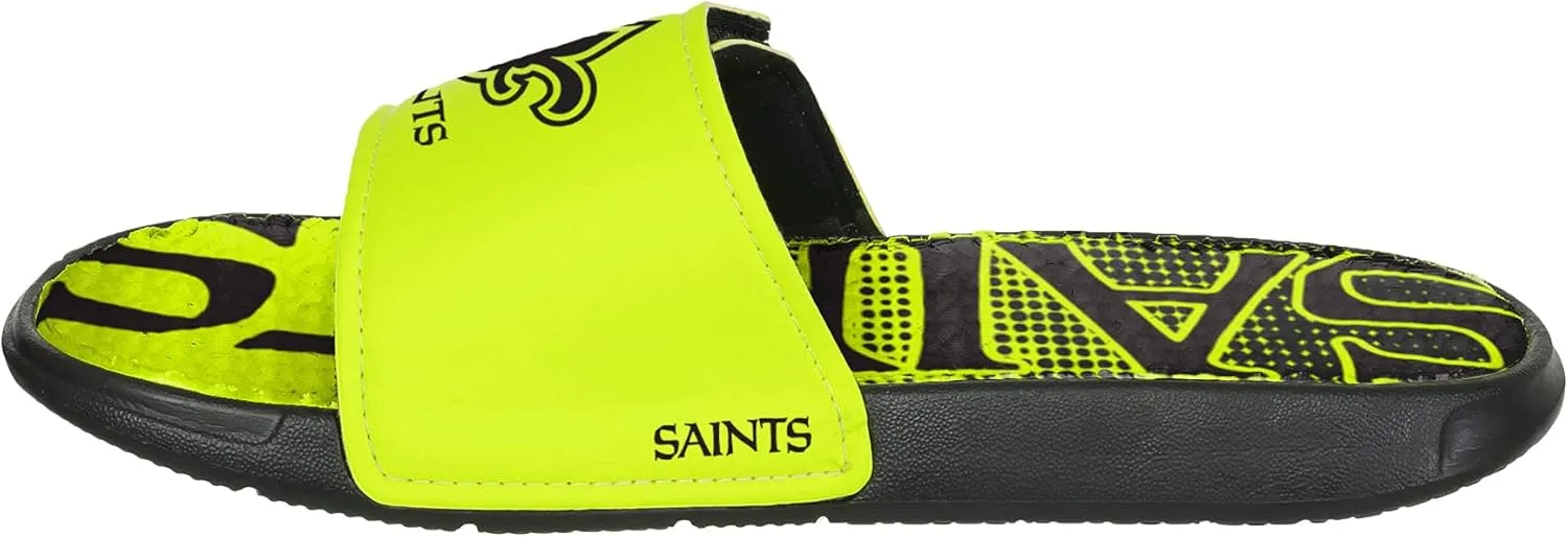 FOCO Mens NFL Team Logo Sport Shower Gel Slide Flip Flop Sandals