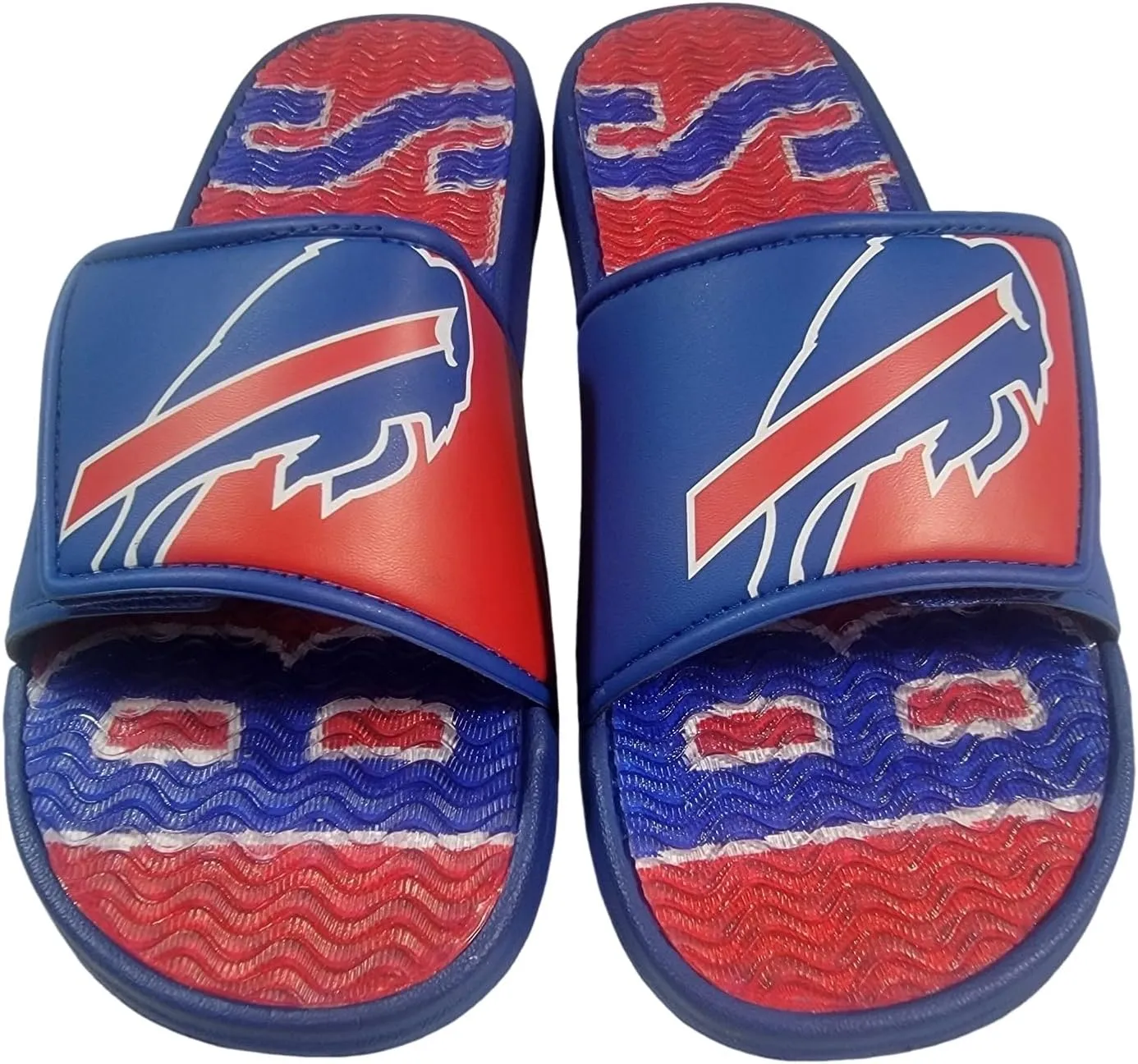 FOCO NFL Unisex Sport Shower Gel Slide Flip Flop Sandals Colorblock Big Logo