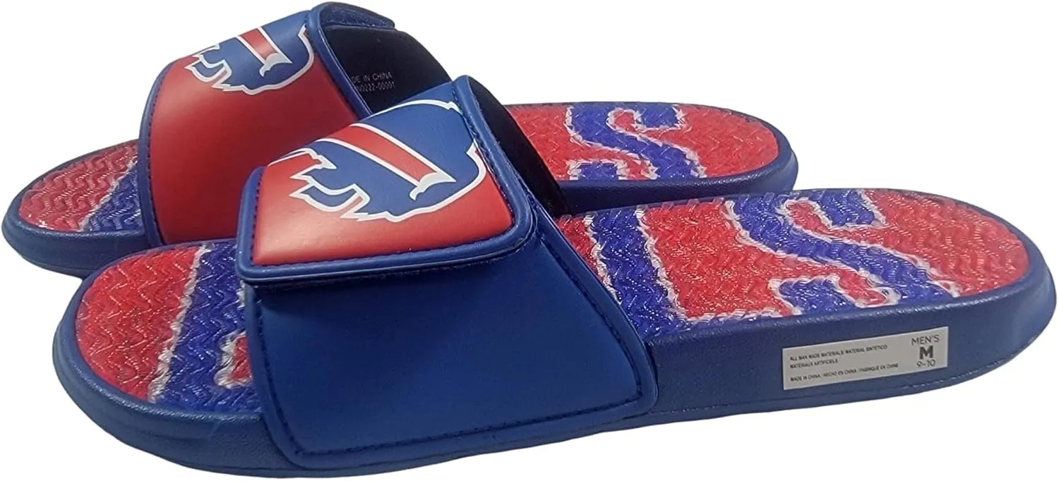 FOCO NFL Unisex Sport Shower Gel Slide Flip Flop Sandals Colorblock Big Logo