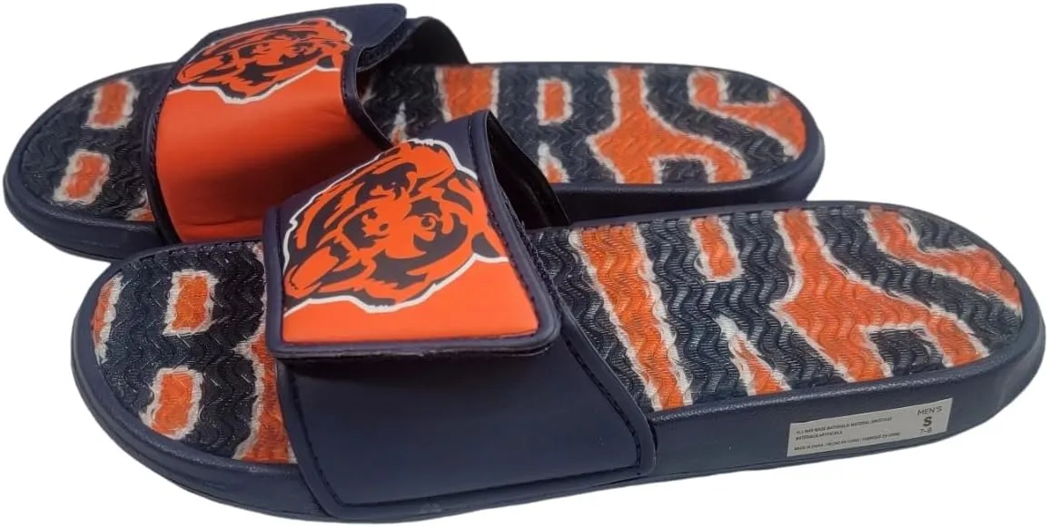 FOCO NFL Unisex Sport Shower Gel Slide Flip Flop Sandals Colorblock Big Logo