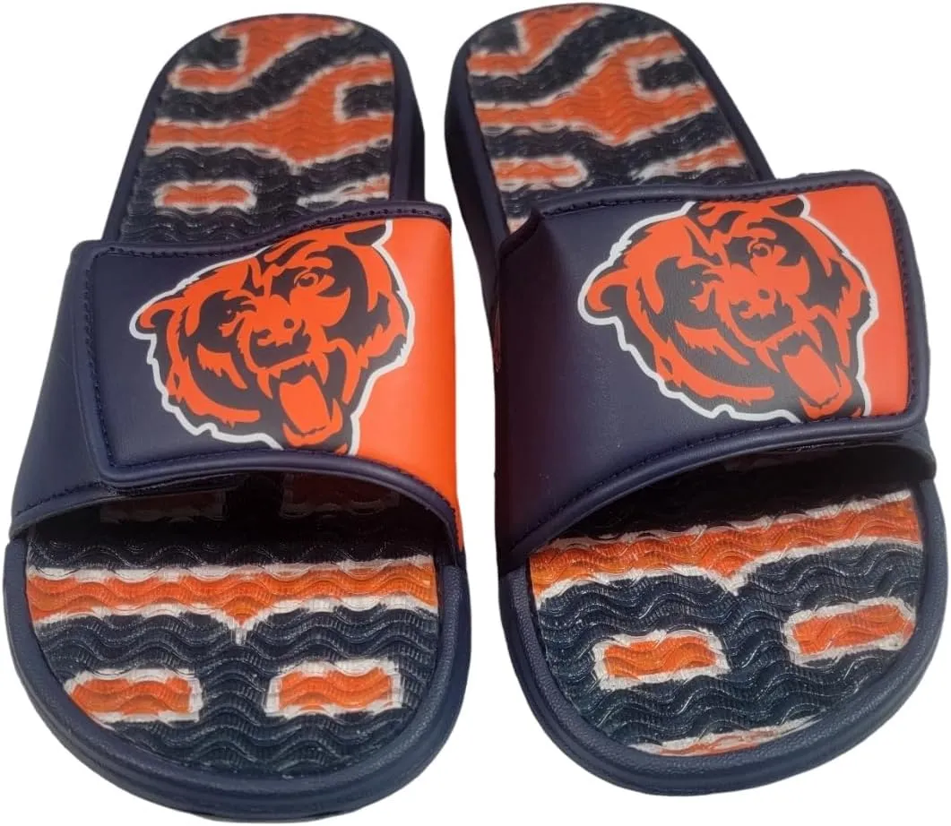 FOCO NFL Unisex Sport Shower Gel Slide Flip Flop Sandals Colorblock Big Logo