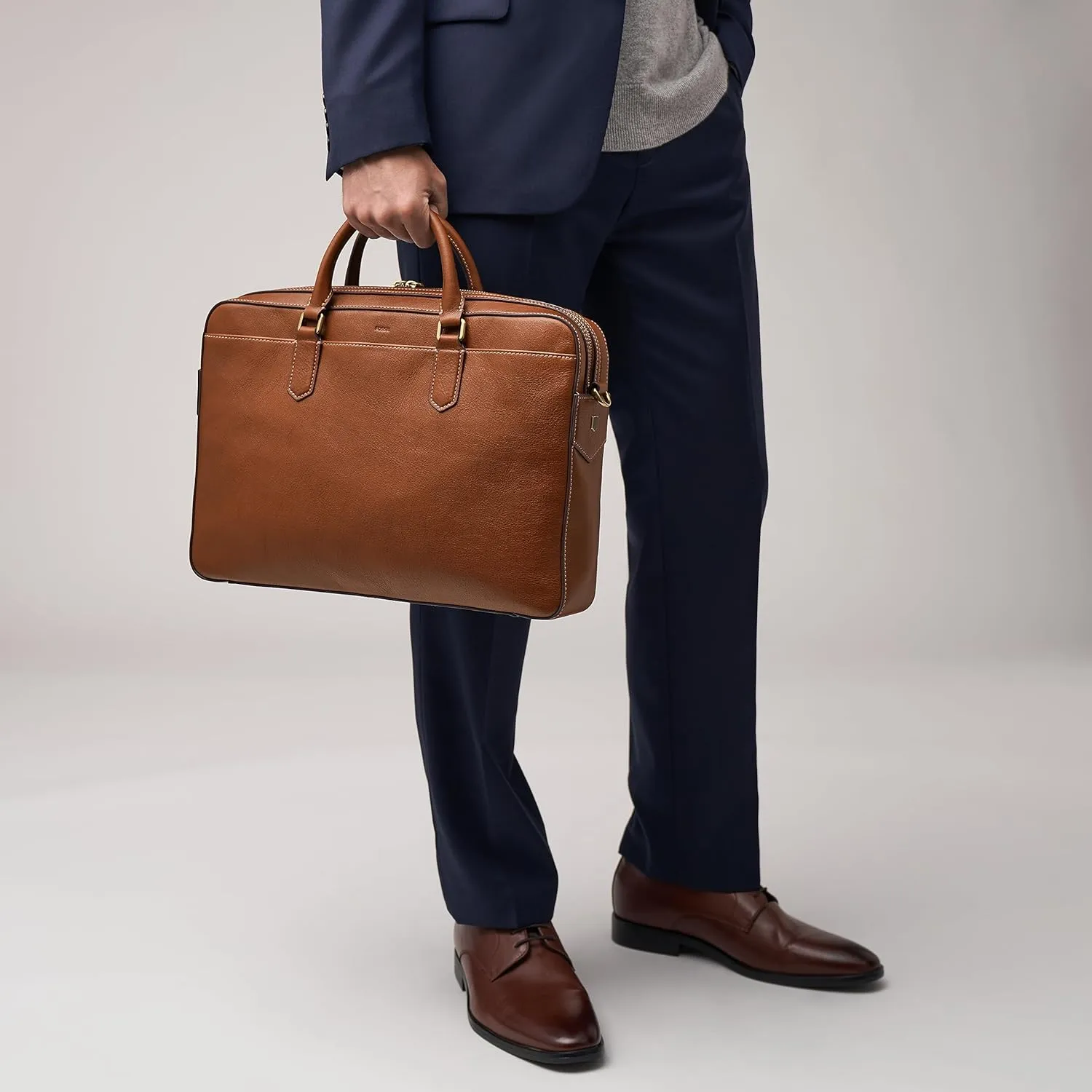 Fossil Men's Asher Leather Messenger Laptop Bag