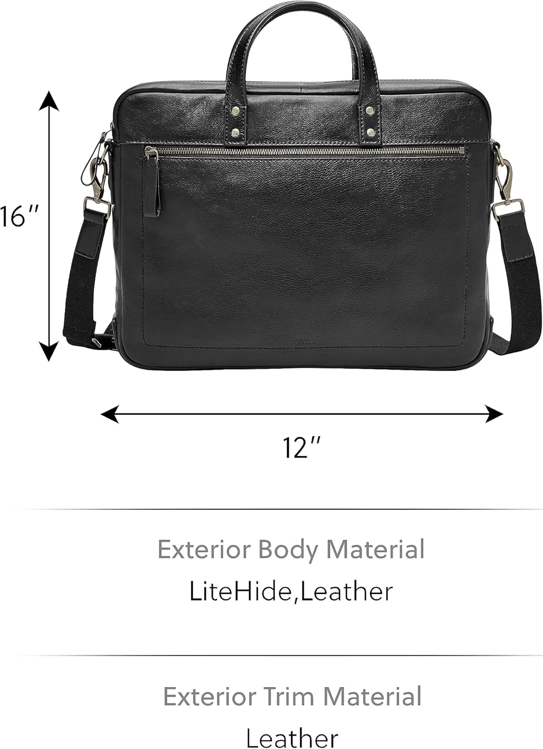 Fossil Men's Asher Leather Messenger Laptop Bag