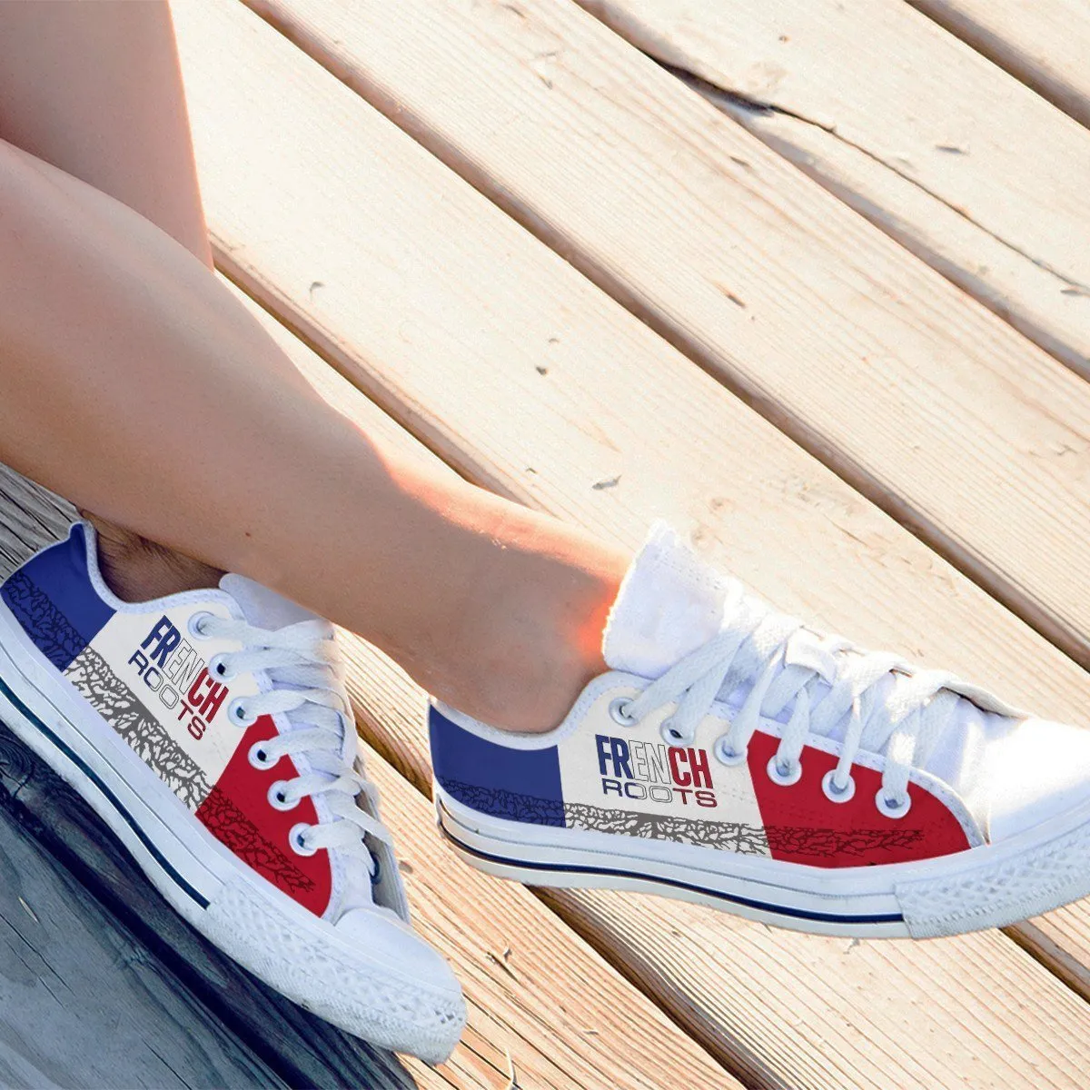french roots ladies low cut sneakers