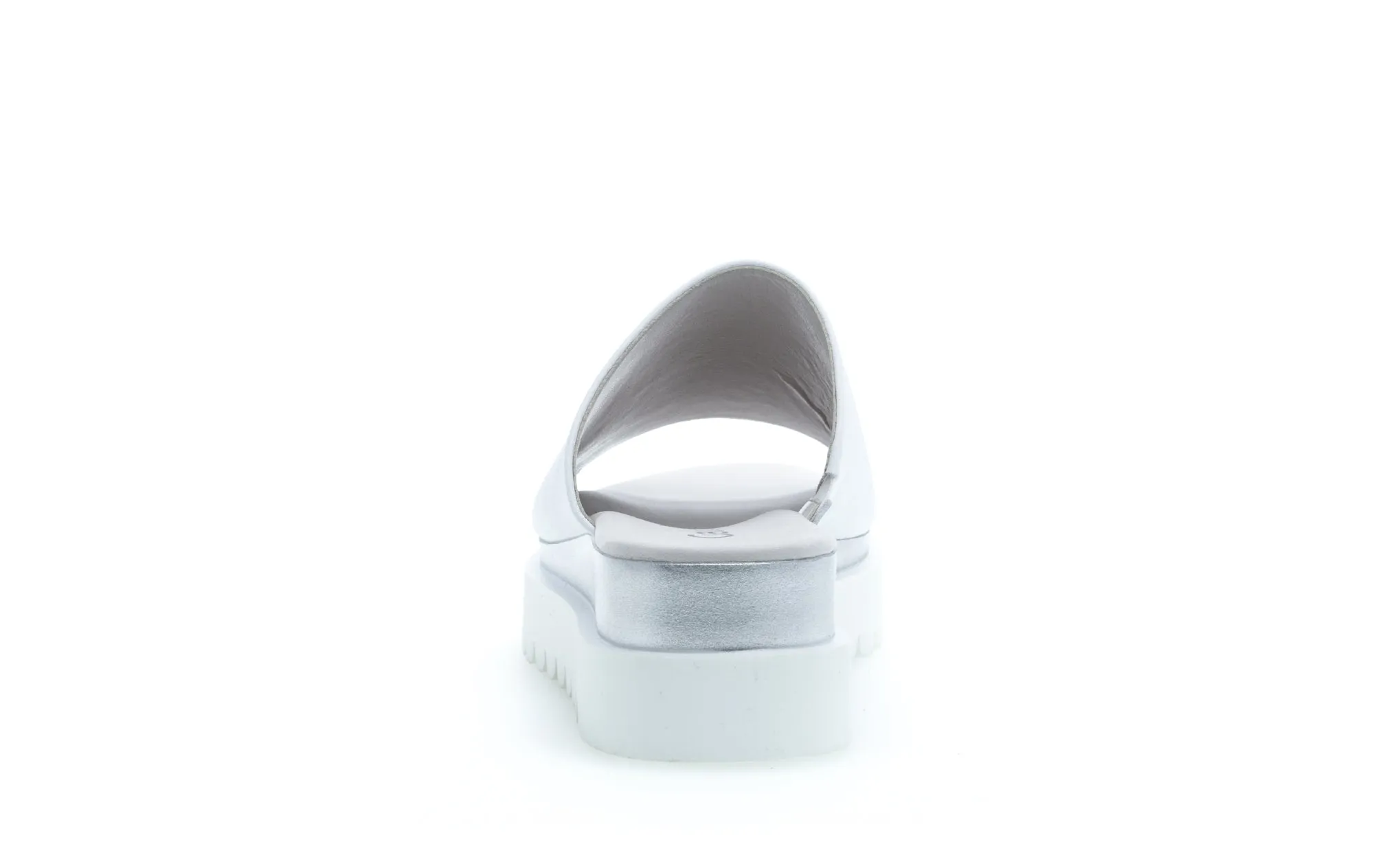 GABOR - 84.613.21 MEDIUM WEDGE MULE - WHITE LEATHER